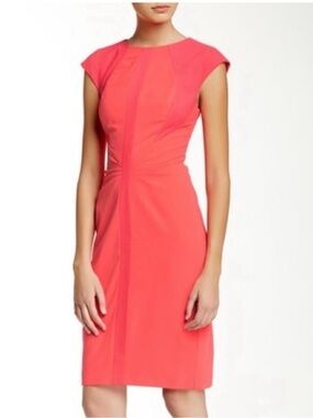Ted Baker London Acerola Crepe Mesh Panel Dress US Sz 6 EUC Bodycon Tailored